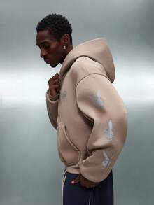 PLAYBOY X SUMWON Crop Fit Kapuzenpullover mit Reißverschluss und Bunny Logo, Mittel-Tasche, WinterlicheLässigal Streetwear-Stil - Braun - Übersicht 1
