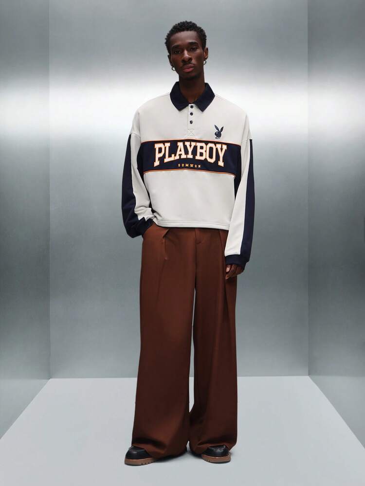 PLAYBOY X SUMWON Rugby Polo Collar Sweatshirt With Logo
