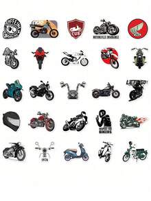 50 Piezas/Paquete Pegatinas de motocicleta vintage resistentes al agua Calcomanías para fundas de teléfonos, portátiles, botellas de agua, monopatines Vuelta al colegio, Halloween - Multicolor - Ver 7