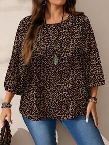 EMERY ROSE Damskie, codzienne, letnie bluzki z nadrukiem w panterkę, stroje na wakacje i wyjścia