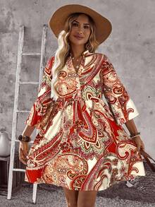 EMERY ROSE Women's Casual Paisley Print Mini Dress For Vacation - Multicolor - View 1