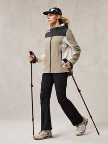 OutZeal Women Shell Jacket Ski Hiking Camping Thermal Lined Hooded Coat Outdoor Jacket Fall Winter - Multicolor - View 5