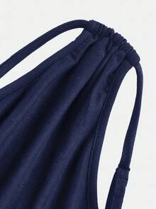 Pitira Teen Girls Partywear New Blue Asymmetric Shoulder Pleated Hollow Out High Slit Dress, Suitable For Vacation, Date, Party In Summer,Long Dress,Christmas, Halloween, Spring Festival Long Blue Dress Wedding Guest Dress Women Navy Blue Formal Dress Asymmetrical Dress One Shoulder Dress - Navy Blue - View 3