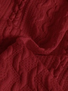 SHEIN 2 件套女婴可爱杏色荷叶边长袖上衣和松紧腰喇叭裤套装，秋冬