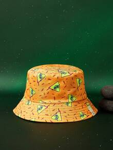 Rick and Morty X SHEIN Women's Cartoon Pattern Fashionable Cute Bucket Hat, Suitable For Daily Wear - White - View 1