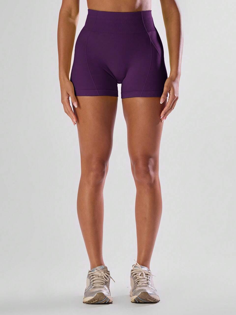 Active Purple High Waist Mini Shorts