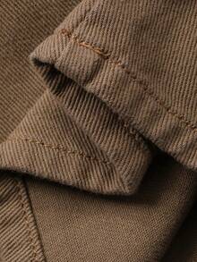 DAZY 女式标准腰哈伦裤设计休闲牛仔裤 - 卡其色 - 查看 7