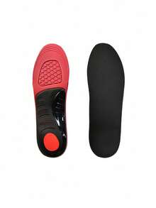 1 Pair EVA Arch Support Insoles - Shock Absorbing, Comfortable Athletic Inserts With Textured Red & Black Design, 210+ Lbs Load Capacity For Sneakers, Boots - Perfect For Running, Hiking, Work Shoes, Shoe Insoles, Athletic Support|Ergonomic Design|Eva Insole - Red - View 2