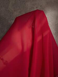 Cheriluna Maternity 孕妇写真礼服，无肩带褶皱珍珠雪纺飘逸长裙，正式/圣诞派对/红色/优雅连衣裙 - 酒紅色 - 查看 7