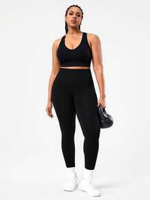 Easithlete 大码无缝工字背运动文胸 - 彩色 - 查看 3