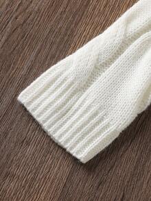 Bébé Filles Couleur Unie Style Vintage Manches Longues Pull Tricoté Col Roulé, Cou Chaud, Décontracté et Confortable, Convient pour la Maison, les Sorties, les Vacances, Noël, Halloween, les Fêtes du Nouvel An, Automne/Hiver