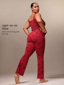 GLOWMODE 28'' FeatherFit™ Plus Size Petite High-Rise Waist Flare Leggings Low Impact Yoga Pilates Daily - Multicolor - View 2