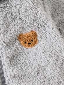 Cozy Pixies Baby Boy Cartoon Rabbit Ear Hooded Thickened Jumpsuit Baby Boy Snowsuit Warm Jumpsuit For Baby Boy Baby Winter Clothing Baby Fleece Jumpsuit Baby Coat Jumpsuit - Light Grey - View 6