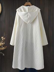 Linhara Áo khoác dài nữ cỡ lớn, phong cách Milan tối giản, áo khoác ngoài cao cấp thích hợp cho giải trí, đi chơi và hẹn hò, mùa thu/đông - Màu be - Xem 2