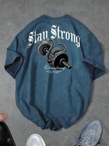 Sport MetroGents 男士圆领短袖休闲夏季百搭时尚运动T恤 - 霧霾藍 - 查看 2