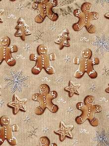 EMERY ROSE Women's Gingerbread Christmas Sweater, Autumn/Winter - White - View 2
