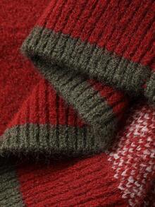 DAZY Sweater Lengan Panjang Leher Bulat Motif Blok Warna untuk Balita Perempuan, Tema Natal, Musim Gugur/Musim Dingin, Tahun Baru - Merah - View 8