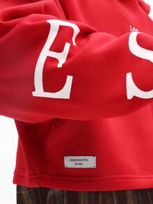 SUMWON Regulärer Oversized Hoodie mit Dropped Shoulder, Kordelzug-Kapuze und Mitteltasche, lässiger Streetwear Pullover Sweatshirt