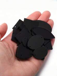 50 piezas de formas aleatorias con doble orificio, espejos acrílicos de colores múltiples para manualidades DIY, accesorios de moda, parches de lentejuelas - Multicolor - Ver 13