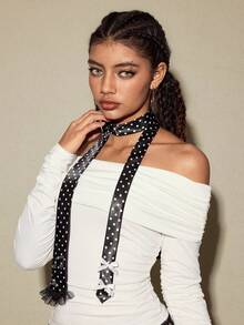 ROMWE Anime Women Ties - Black and White - View 4