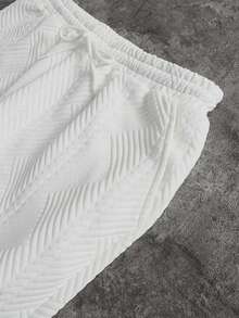 Manfinity CasualCool Men's Letter Print Long Sleeve Sweatshirt And Sweatpants Set, Fall Clothes - White - View 4