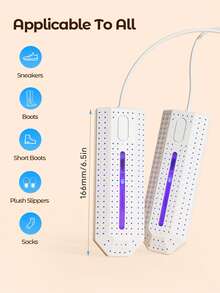 Teckwe Electric Shoe Dryer, Boot Dryer, Portable Footwear Dryer Machine With Hours Timer For Rainy Seasons, Warmer Drying For Shoes, Gloves, Socks, Ski Boots, White - White - View 4