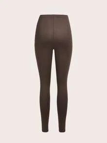 SHEIN EZwear 3 件纯色百搭修身打底裤，适合春秋季休闲外出 - 彩色 - 查看 5