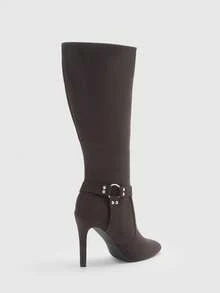 CUCCOO BIZCHIC High-Quality Brown Suede Buckle Commuter Ankle Boots, Pointed Toe Slim Heel Elegant Women's Boots, Fashionable Versatile New Tall Boots, Showcasing Feminine Charm And Elegant - Brown - View 9