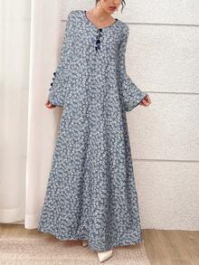 Al Najma 女士土耳其长裙和阿拉伯传统长袍 - 藍色 - 查看 4