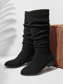 Styleloop 女士休闲时尚百搭日常简约粗跟踝靴，适合万圣节、圣诞节、秋季穿搭、牛仔风、狩猎风、度假、旅行等场合。 - 黑色 - 查看 8