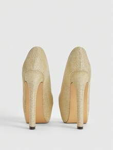 CUCCOO LuxiPop Women's Fashion Party Sequin Waterproof Platform High Heel Pumps