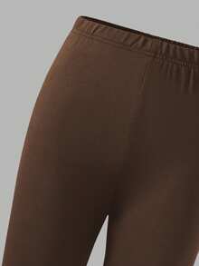 SHEIN 2pcs/Set Cute Rabbit & Leopard Print Top, Toddler Girls Crew Neck Sweatshirt And Leggings Set, Fashionable Casual, Suitable For Autumn/Winter