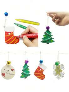 10-100个DIY木制装饰品，未完成的木制树挂饰，适用于DIY工艺品、圣诞节、家居派对装饰、最佳礼物、生日家居装饰、圣诞节装饰、房间装饰等。 - 米色 - 查看 6