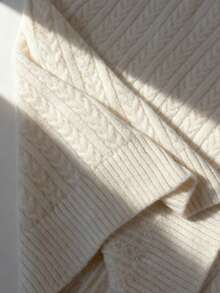 Louniche 女式复古粗针织长袖宽松毛衣裙，秋冬