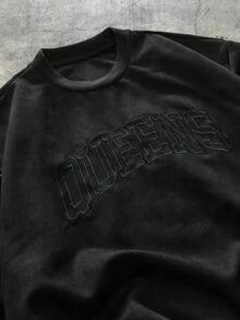 AXEPEAK 男士针织休闲宽松短袖T恤，时尚日常穿着，夏季，学校 - 黑色 - 查看 3