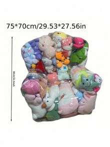 Joivida Large Capacity Transparent Sofa Toy Storage Sofa Seat Organizer, 39.37*35.43 Inches/100*90cm, Multi-Purpose, PVC, Durable, Easy To Clean, Suitable For Plush Toys And Home Supplies, Double Zipper Design, Easy To Store - White - View 4