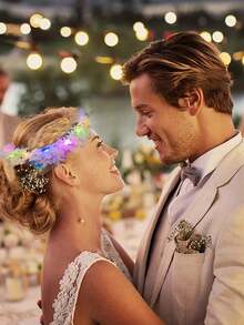 LED Flower Crowns Headbands - Mardi Gras Light Up Headband For Women, Garlands Glowing Floral Wreath Crowns For Wedding Beach Party Birthday Cosplay - Valentine's Day, Flowers, Couples, Love, Sets Gifts, Funny Gifts, Ribbon, Balloons - Multi-color light - View 8