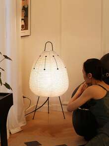 Teckwe Ambient Lighting Japanese Paper Lantern Floor Lamp, Rice Paper Lantern Lamp, Floor Lamp For Soft Ambient Lighting, Room Decor-US Plug - Warm yellow - View 1