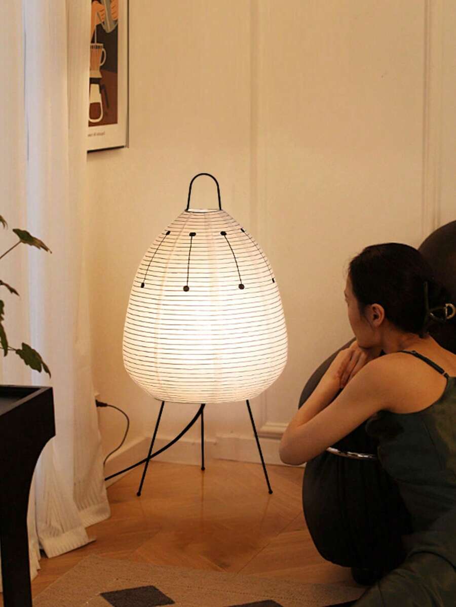 Teckwe Ambient Lighting Japanese Paper Lantern Floor Lamp, Rice Paper Lantern Lamp, Floor Lamp For Soft Ambient Lighting, Room Decor-US Plug - Warm yellow - View 1
