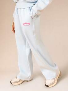 SUMWON Oversized Butterfly Print Matching Co-Ord Set Long Sleeve Hoodie Sweatpants For Tweens - Blue - View 4