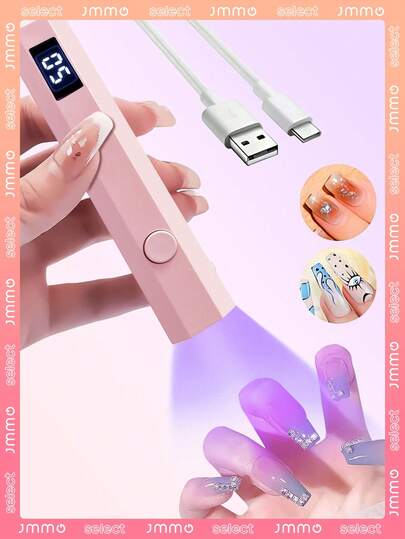 便捷手持式指甲烘干灯 UV/LED 指甲固化全凝胶抛光美甲工具 USB 可充电快干指甲灯