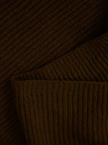 Elenzga Áo khoác cardigan màu trơn thường ngày cỡ lớn có hai túi, mùa thu/đông - màu nâu - Xem 3