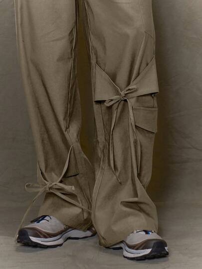 Musero Loose Fit Cargo Style Tailored Chino With Self Fabric Ties SPRING SUMMER Wardrobe