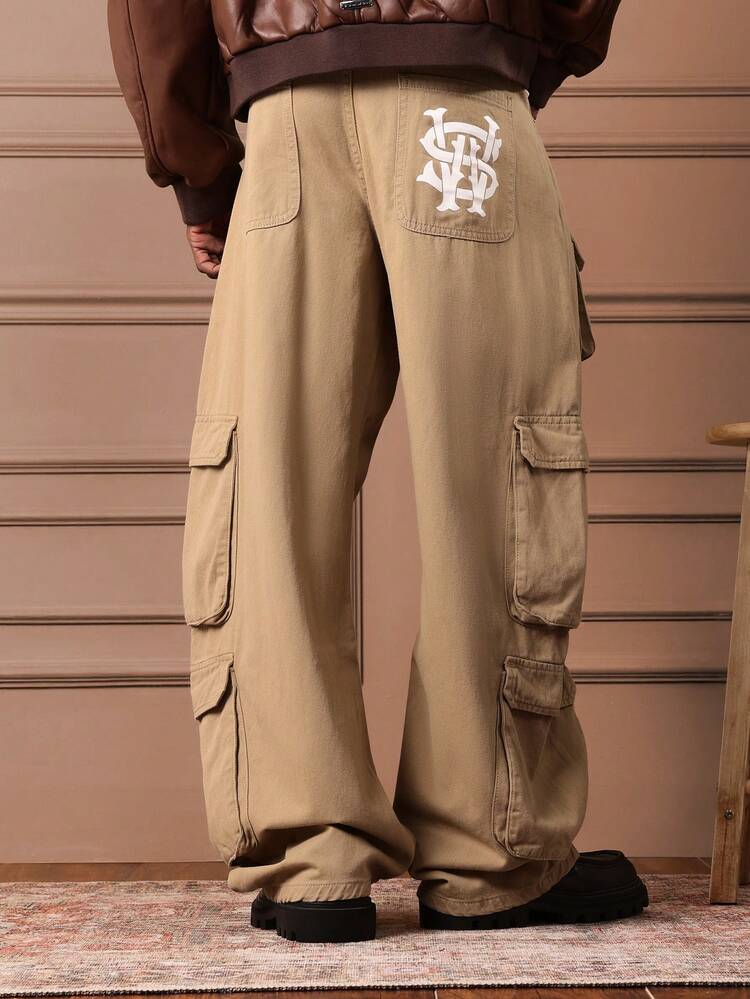 Wide Leg Cargo Jeans With Multiple Pockets