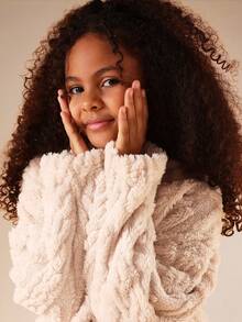 SUMWON Fluffy Sherpa Hoodie With Leggings For Cozy Winter Wear - Apricot - View 4