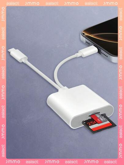 JMMO Đầu đọc thẻ SD tương thích với iPhone, iPad, đầu nối Lightning & USB-C kép, bộ chuyển đổi thẻ nhớ SD, hỗ trợ thẻ SD/MicroSD, trình xem camera theo dõi tốc độ cao, cắm và chạy