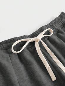 EASEVO Plus Size Men's Long Gray Knit Casual Sweatpants - Dark Grey - View 4