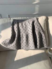Comfortcana Chân váy xếp ly chấm bi và họa tiết hoa dành cho nữ - Nhiều màu - Xem 5