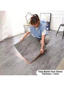 12/24pcs Faux Marble Tile Sticker, Thick PVC Waterproof Self-Adhesive Decals For Living Room, Bathroom, Kitchen, Floor And Wall Decoration Room Decor Home Decor Wallpapers Wall Paper Wallpaper Wall Stickers Wall Sticker Kitchen Accessories Kitchen Items Kitchen Decor Floor Tiles Flooring Floor Tiles Self Adhesive Floor Tiles Peel Stick Living Room Decor - 彩色 - 查看 1