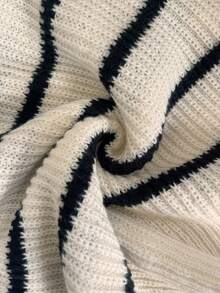 SHEIN Maternity Striped V-Neck Casual Fashionable Long Sleeve Pullover Sweater Jumper For Woman Women Sweater Knit Sweater Bow Sweater Cute Sweaters - Multicolor - View 8